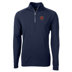 Chicago Bears Cutter & Buck Adapt Eco Knit Stretch Recycled Big & Tall Quarter-Zip Throwback Pullover Top Navy