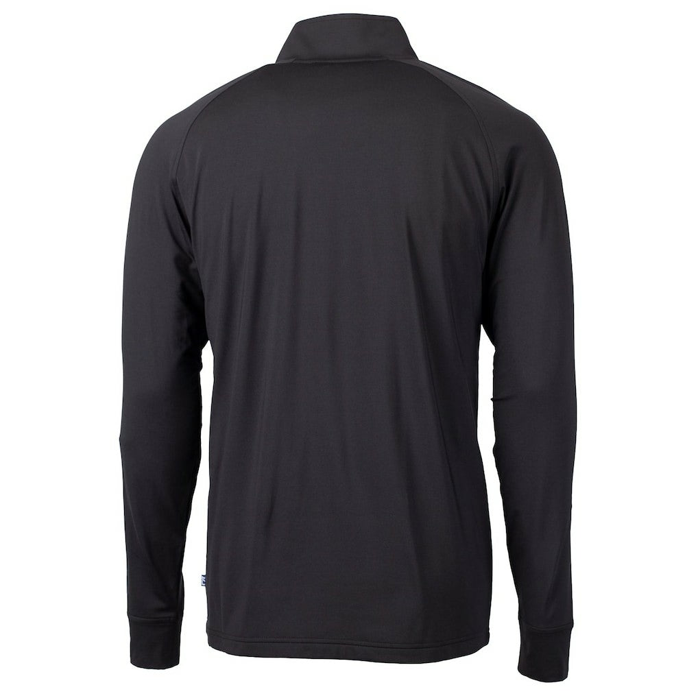 Atlanta Falcons Cutter & Buck Adapt Eco Knit Stretch Recycled Big & Tall Quarter-Zip Throwback Pullover Top Black