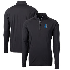 Detroit Lions Cutter & Buck Adapt Eco Knit Stretch Recycled Big & Tall Quarter-Zip Throwback Pullover Top Black