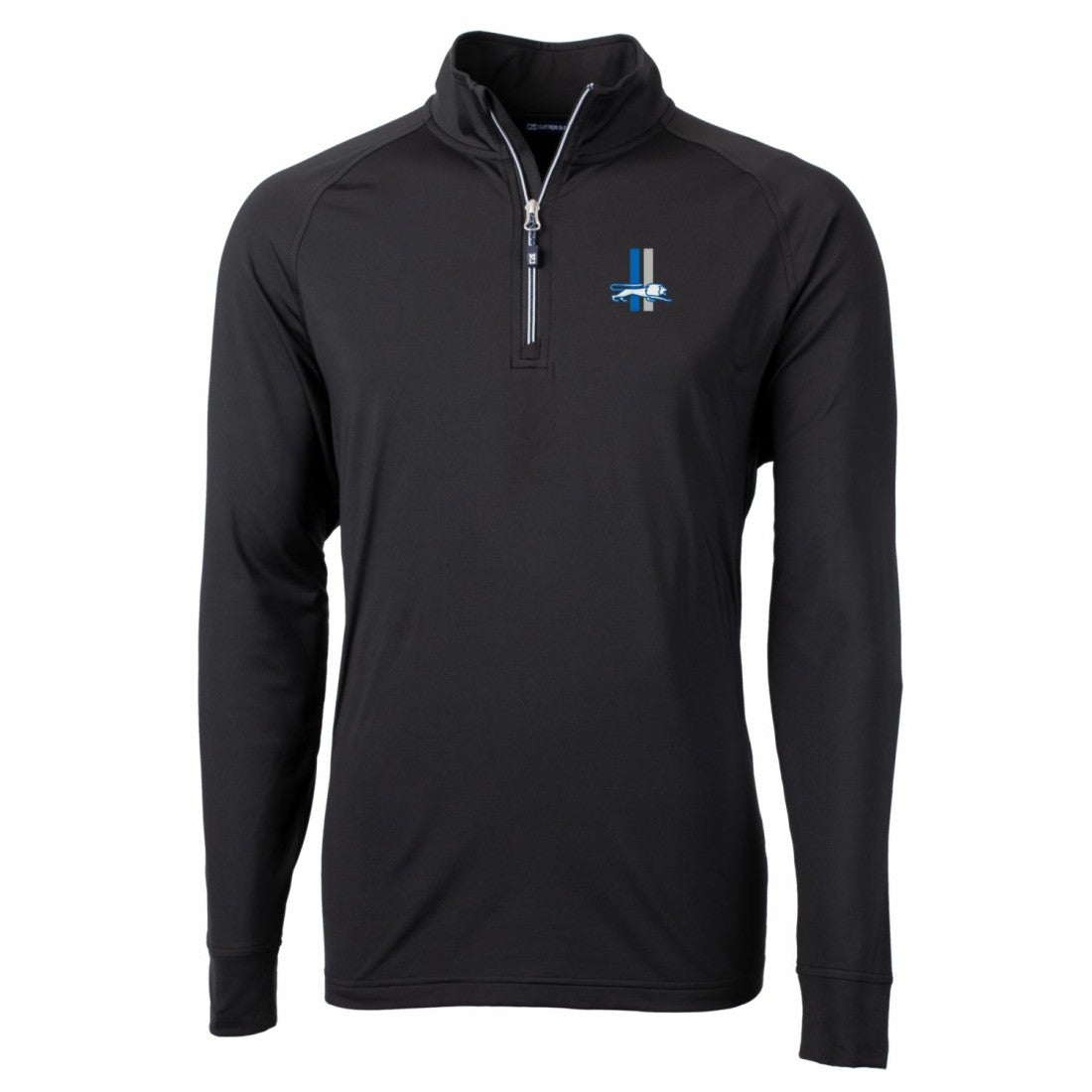 Detroit Lions Cutter & Buck Adapt Eco Knit Stretch Recycled Big & Tall Quarter-Zip Throwback Pullover Top Black