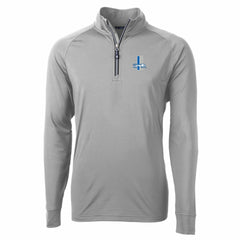 Detroit Lions Cutter & Buck Adapt Eco Knit Stretch Recycled Big & Tall Quarter-Zip Throwback Pullover Top Gray