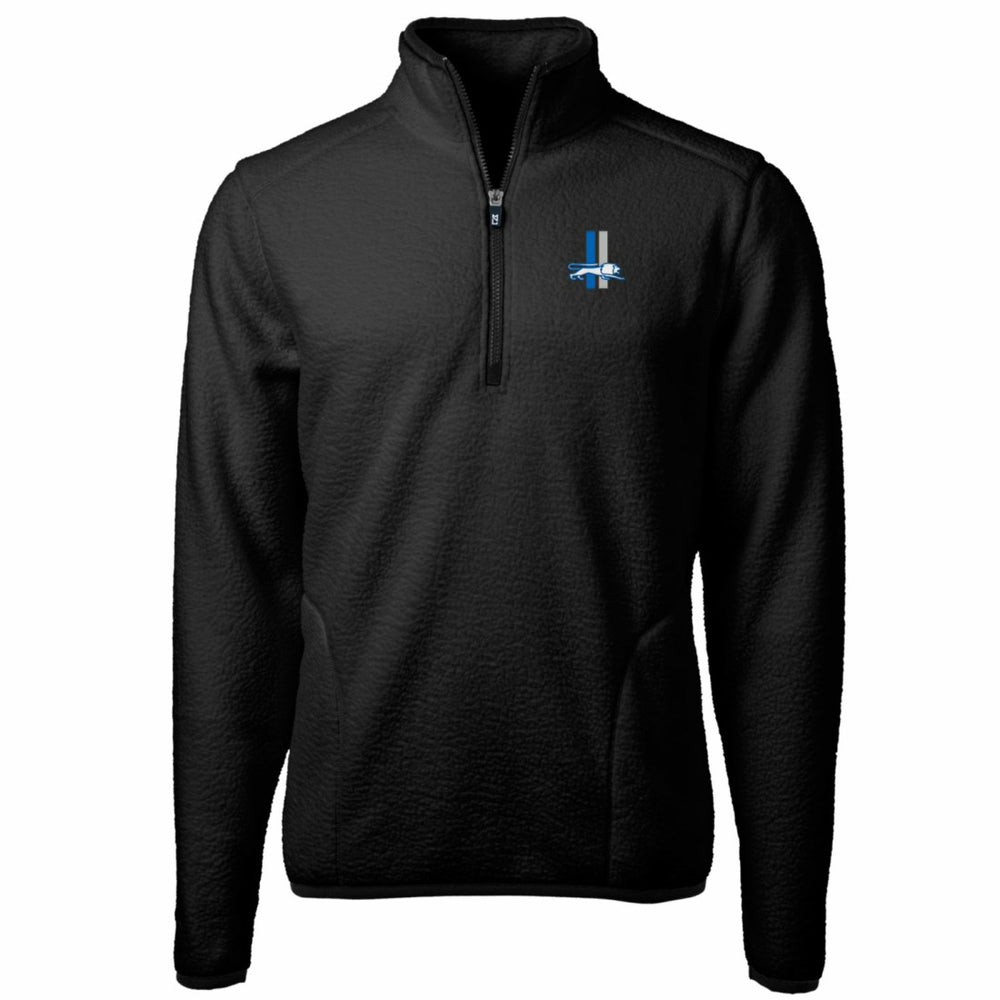 Detroit Lions Cutter & Buck Cascade Eco Sherpa Fleece Big & Tall Quarter-Zip Throwback Jacket Black