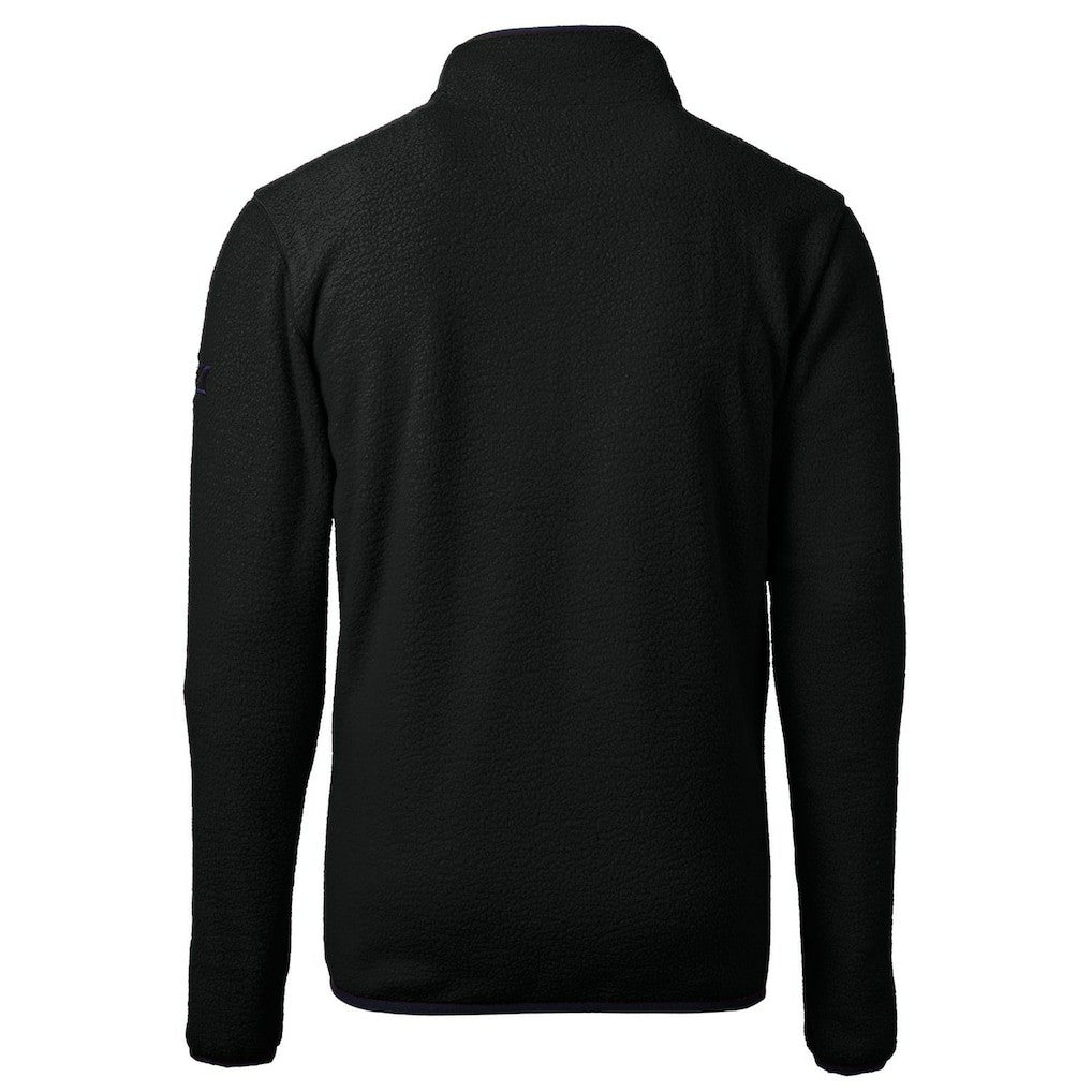 Las Vegas Raiders Cutter & Buck Cascade Eco Sherpa Fleece Big & Tall Quarter-Zip Throwback Jacket Black