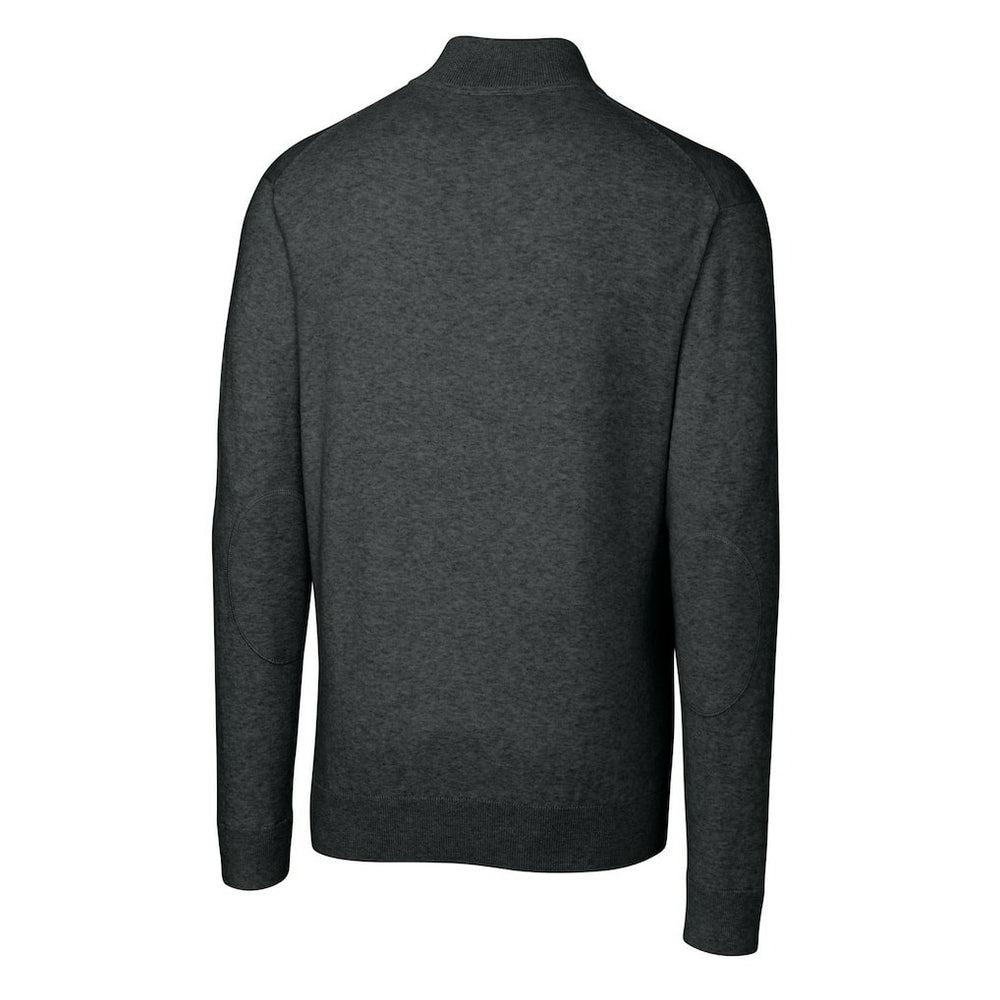 Miami Dolphins Cutter & Buck Throwback Logo Lakemont Tri-Blend Big & Tall Quarter-Zip Pullover Sweater Heather Charcoal