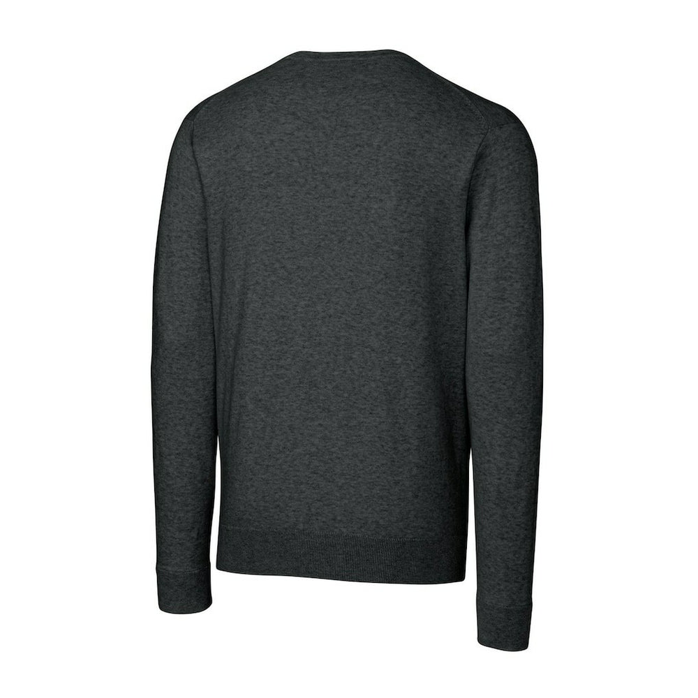 New York Giants Cutter & Buck Throwback Logo Lakemont Tri-Blend Big & Tall V-Neck Pullover Sweater Heather Charcoal