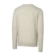 New York Giants Cutter & Buck Throwback Logo Lakemont Tri-Blend Big & Tall V-Neck Pullover Sweater Oatmeal