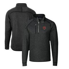 Chicago Bears Cutter & Buck Mainsail Sweater-Knit Big & Tall Half-Zip Pullover Jacket Heather Charcoal