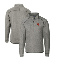 Chicago Bears Cutter & Buck Mainsail Sweater-Knit Big & Tall Half-Zip Pullover Jacket Heather Gray