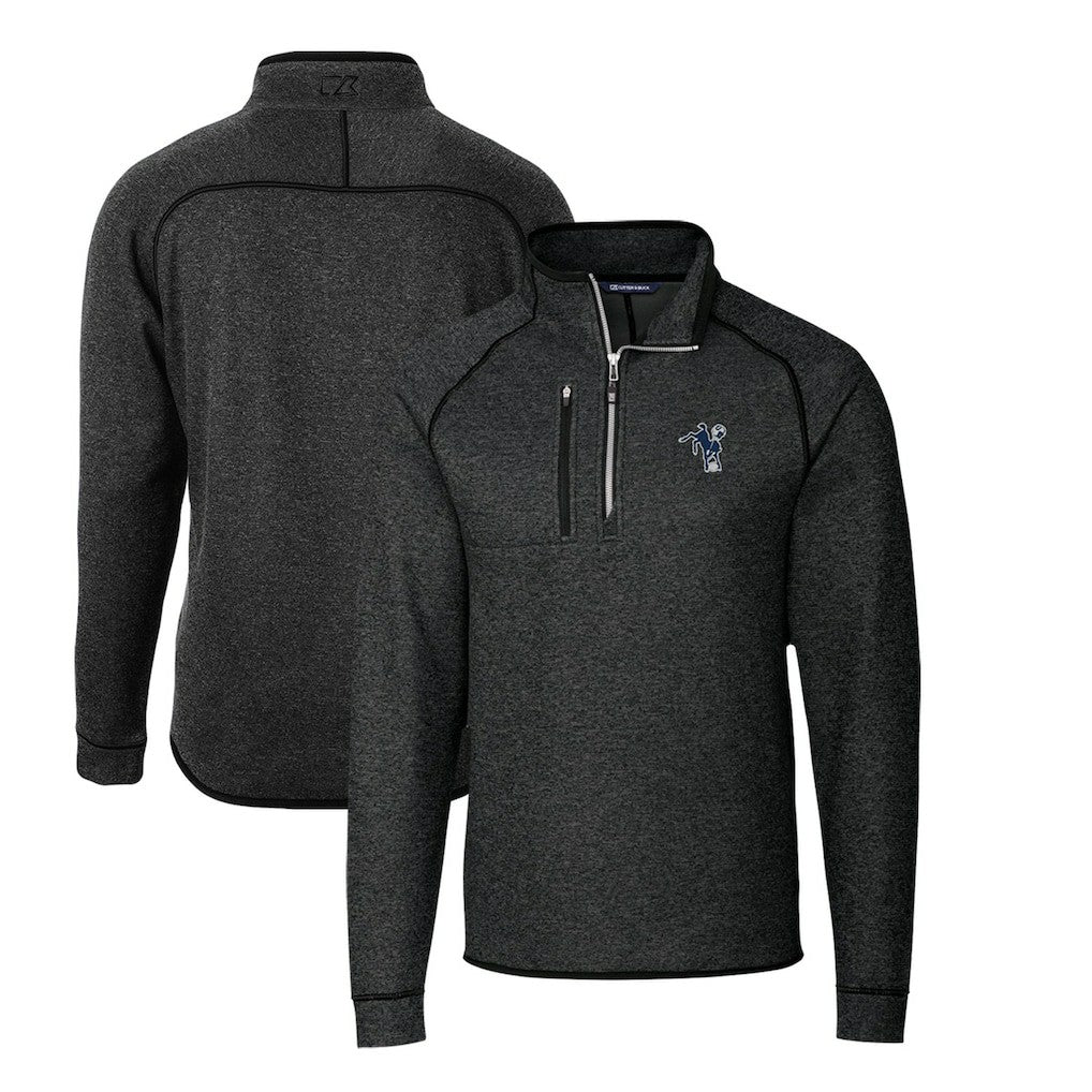Indianapolis Colts Cutter & Buck Mainsail Sweater-Knit Big & Tall Half-Zip Pullover Jacket Heather Charcoal