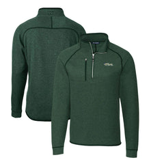 New York Jets Cutter & Buck Mainsail Sweater-Knit Big & Tall Half-Zip Pullover Jacket Heather Green