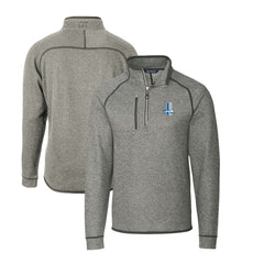 Detroit Lions Cutter & Buck Mainsail Sweater-Knit Big & Tall Half-Zip Pullover Jacket Heather Gray