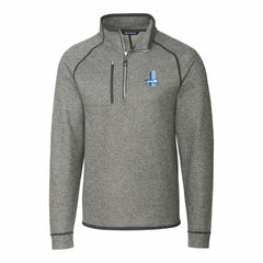 Detroit Lions Cutter & Buck Mainsail Sweater-Knit Big & Tall Half-Zip Pullover Jacket Heather Gray