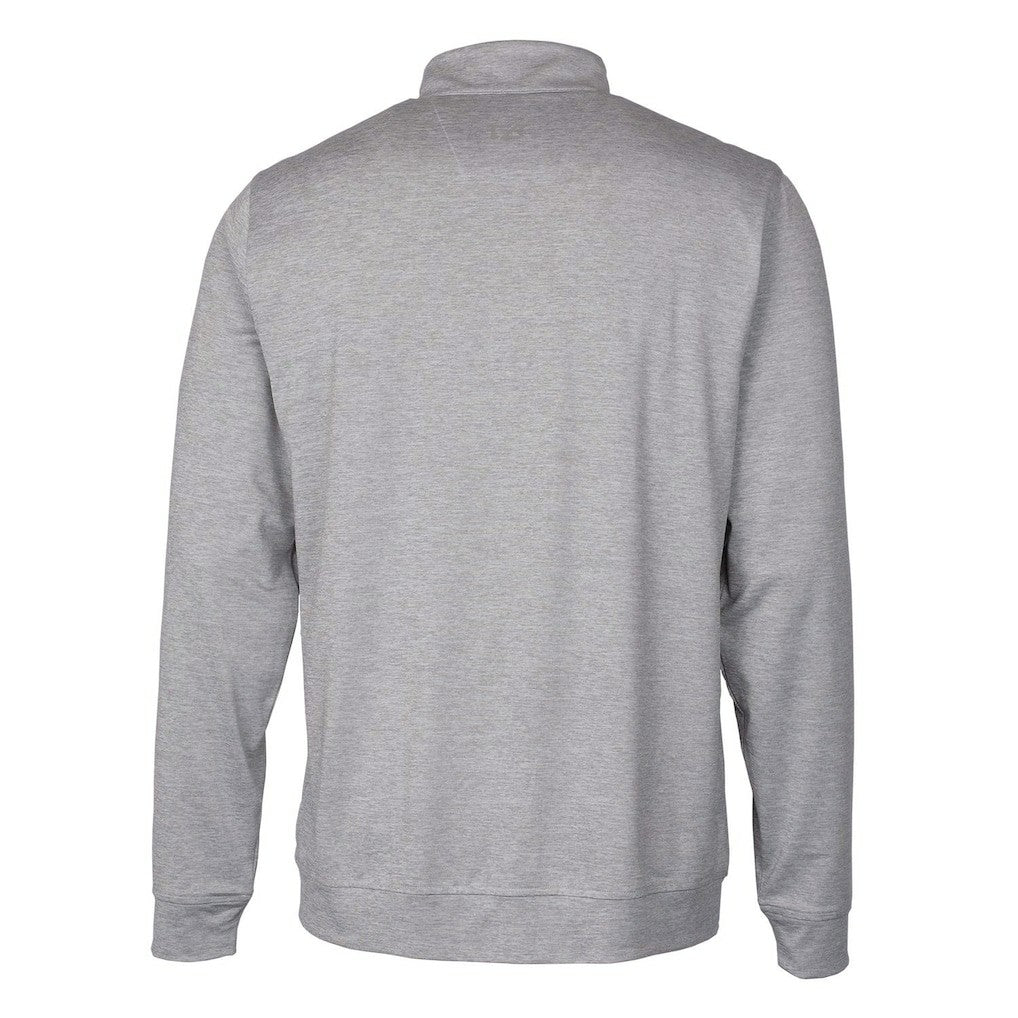 Cleveland Browns Cutter & Buck Stealth Heathered Big & Tall Throwback Logo Quarter-Zip Pullover Top Gray