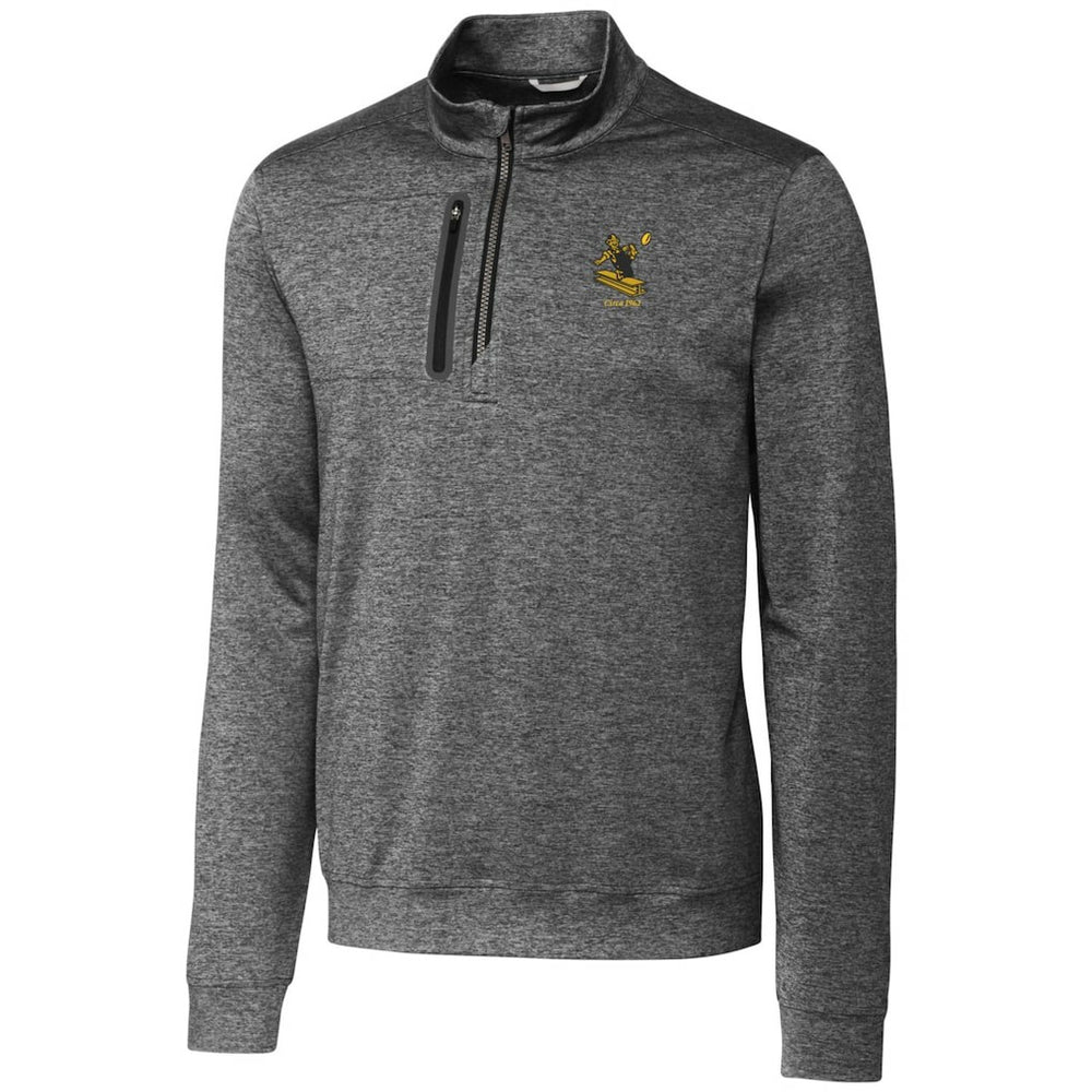 Pittsburgh Steelers Cutter & Buck Stealth Heathered Big & Tall Throwback Logo Quarter-Zip Pullover Top Steel