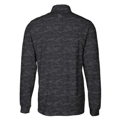 Cleveland Browns Cutter & Buck Throwback Logo Big & Tall Traverse Camo Print Stretch Quarter-Zip Pullover Top Black