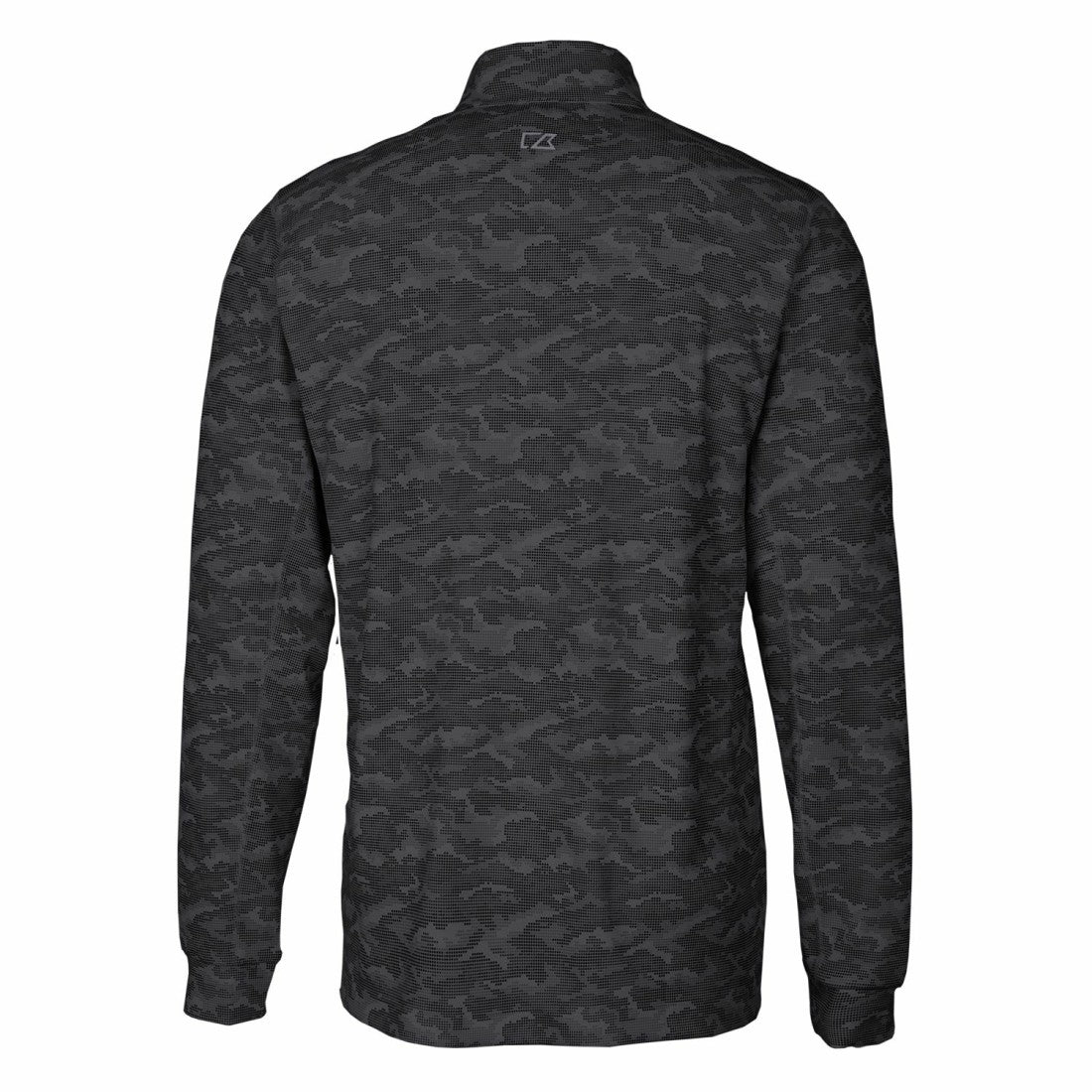 Tampa Bay Buccaneers Cutter & Buck Throwback Logo Big & Tall Traverse Camo Print Stretch Quarter-Zip Pullover Top Black