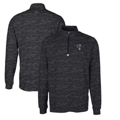 Indianapolis Colts Cutter & Buck Throwback Logo Big & Tall Traverse Camo Print Stretch Quarter-Zip Pullover Top Black