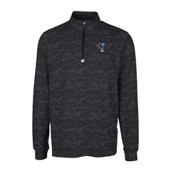 Indianapolis Colts Cutter & Buck Throwback Logo Big & Tall Traverse Camo Print Stretch Quarter-Zip Pullover Top Black