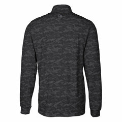 Detroit Lions Cutter & Buck Throwback Logo Big & Tall Traverse Camo Print Stretch Quarter-Zip Pullover Top Black