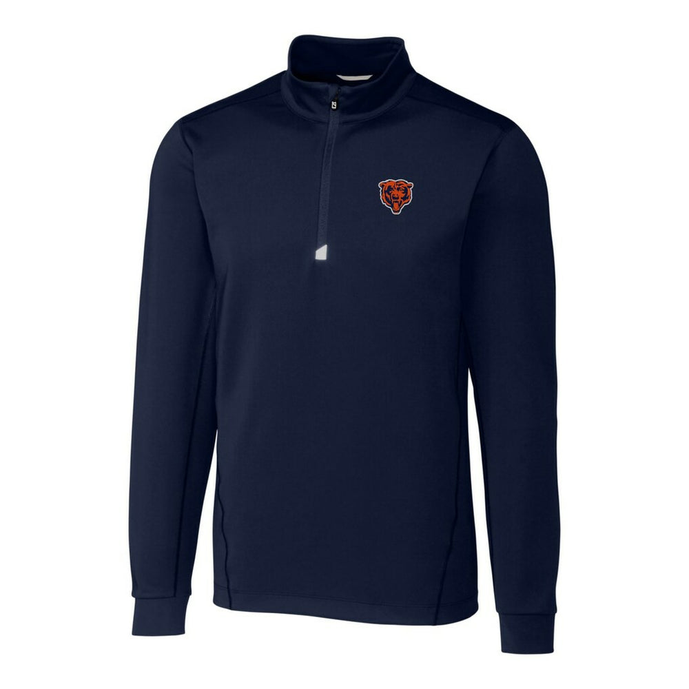 Chicago Bears Cutter & Buck Throwback Logo Traverse Stretch Quarter-Zip Big & Tall Pullover Top Navy