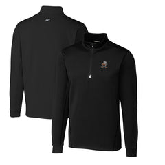 Cleveland Browns Cutter & Buck Throwback Logo Traverse Stretch Quarter-Zip Big & Tall Pullover Top Black