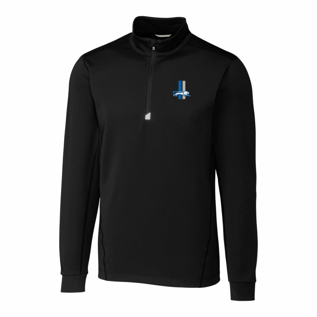 Detroit Lions Cutter & Buck Throwback Logo Traverse Stretch Quarter-Zip Big & Tall Pullover Top Black