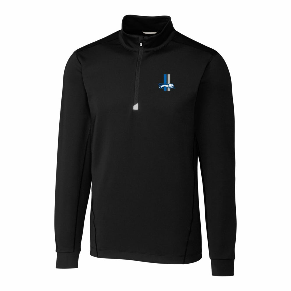 Detroit Lions Cutter & Buck Throwback Logo Traverse Stretch Quarter-Zip Big & Tall Pullover Top Black