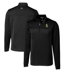 Green Bay Packers Cutter & Buck Throwback Logo Traverse Stripe Stretch Quarter-Zip Big & Tall Pullover Top Black