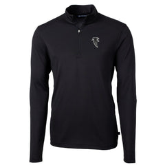 Atlanta Falcons Cutter & Buck Throwback Logo Virtue Eco Pique Recycled Quarter-Zip Big & Tall Pullover Top Black
