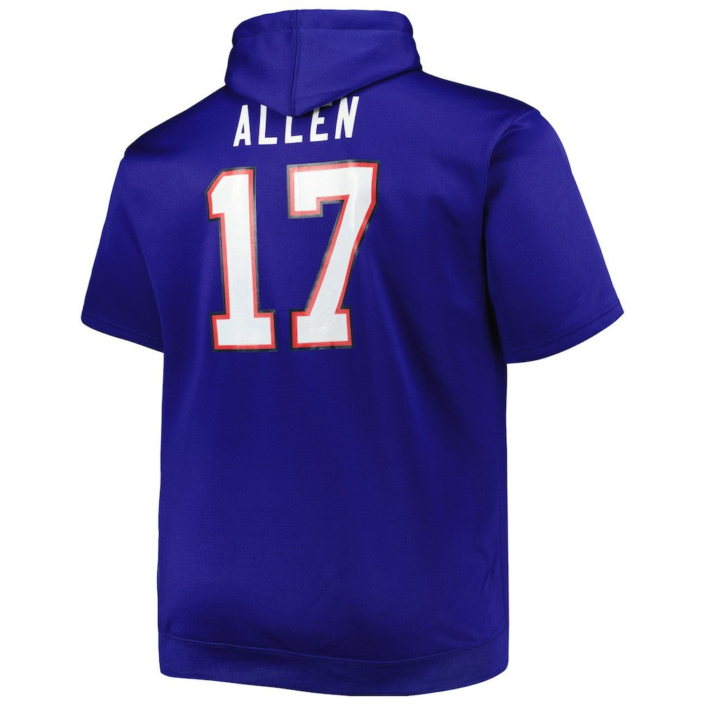 Josh Allen Buffalo Bills Big & Tall Short Sleeve Pullover Hoodie Royal