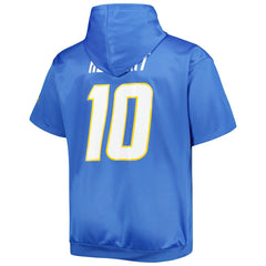 Justin Herbert Los Angeles Chargers Big & Tall Short Sleeve Pullover Hoodie Powder Blue