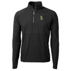 Green Bay Packers Cutter & Buck Adapt Eco Knit Hybrid Throwback Recycled Quarter-Zip Pullover Black