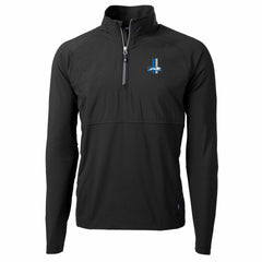 Detroit Lions Cutter & Buck Adapt Eco Knit Hybrid Recycled Quarter-Zip Throwback Pullover Top Black