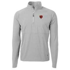 Chicago Bears Cutter & Buck Adapt Eco Knit Hybrid Recycled Quarter-Zip Throwback Pullover Top Gray