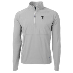 Atlanta Falcons Cutter & Buck Adapt Eco Knit Hybrid Recycled Quarter-Zip Throwback Pullover Top Gray