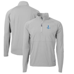 Detroit Lions Cutter & Buck Adapt Eco Knit Hybrid Recycled Quarter-Zip Throwback Pullover Top Gray