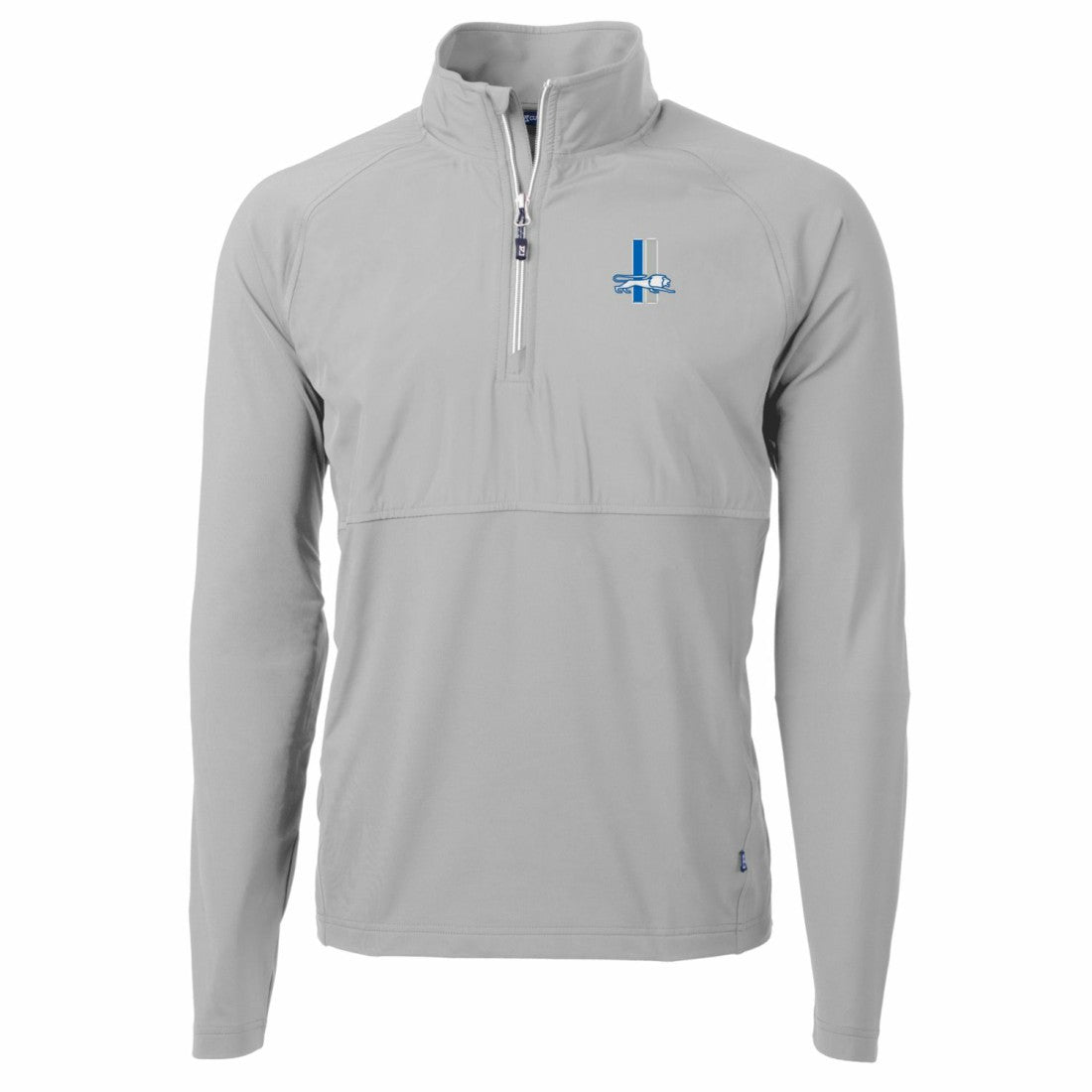 Detroit Lions Cutter & Buck Adapt Eco Knit Hybrid Recycled Quarter-Zip Throwback Pullover Top Gray