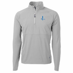 Detroit Lions Cutter & Buck Adapt Eco Knit Hybrid Recycled Quarter-Zip Throwback Pullover Top Gray