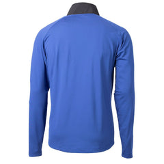 Indianapolis Colts Cutter & Buck Adapt Eco Knit Hybrid Recycled Quarter-Zip Throwback Pullover Top Royal/Black