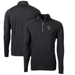 Atlanta Falcons Cutter & Buck Adapt Eco Knit Stretch Recycled Quarter-Zip Throwback Pullover Top Black