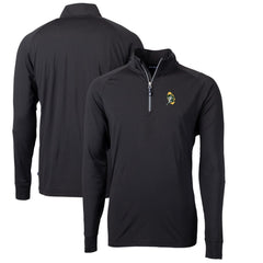 Green Bay Packers Cutter & Buck Adapt Eco Knit Stretch Recycled Quarter-Zip Throwback Pullover Top Black
