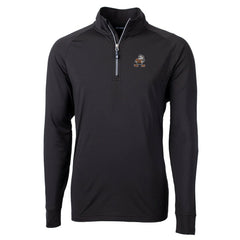 Cleveland Browns Cutter & Buck Adapt Eco Knit Stretch Recycled Quarter-Zip Throwback Pullover Top Black