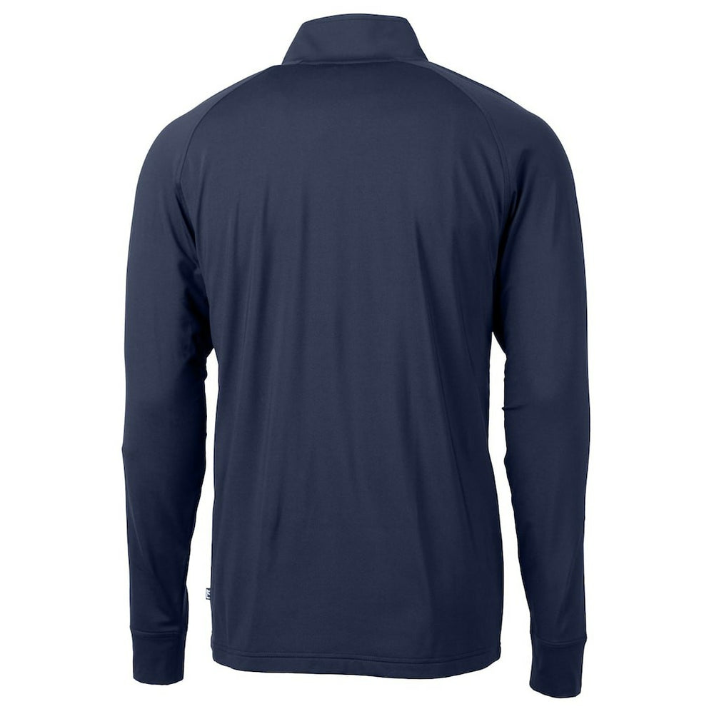 Chicago Bears Cutter & Buck Adapt Eco Knit Stretch Recycled Quarter-Zip Throwback Pullover Top Navy