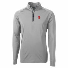 Tampa Bay Buccaneers Cutter & Buck Adapt Eco Knit Stretch Recycled Quarter-Zip Throwback Pullover Top Pewter