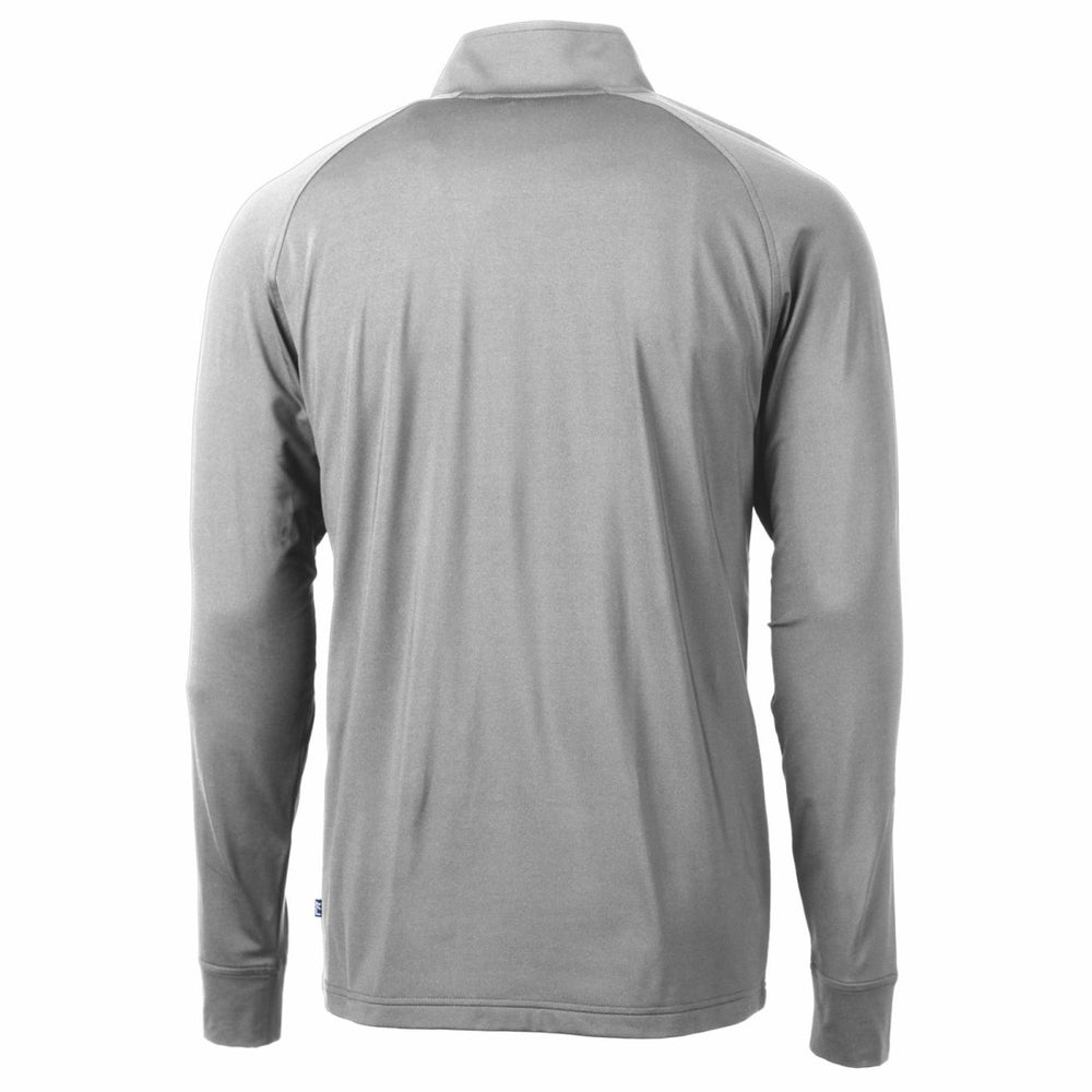 Detroit Lions Cutter & Buck Adapt Eco Knit Stretch Recycled Quarter-Zip Throwback Pullover Top Gray