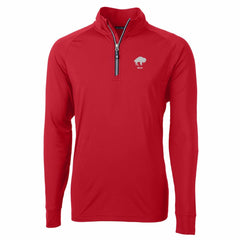 Buffalo Bills Cutter & Buck Adapt Eco Knit Stretch Recycled Quarter-Zip Throwback Pullover Top Red