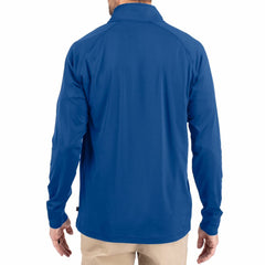 Buffalo Bills Cutter & Buck Adapt Eco Knit Stretch Recycled Quarter-Zip Throwback Pullover Top Royal