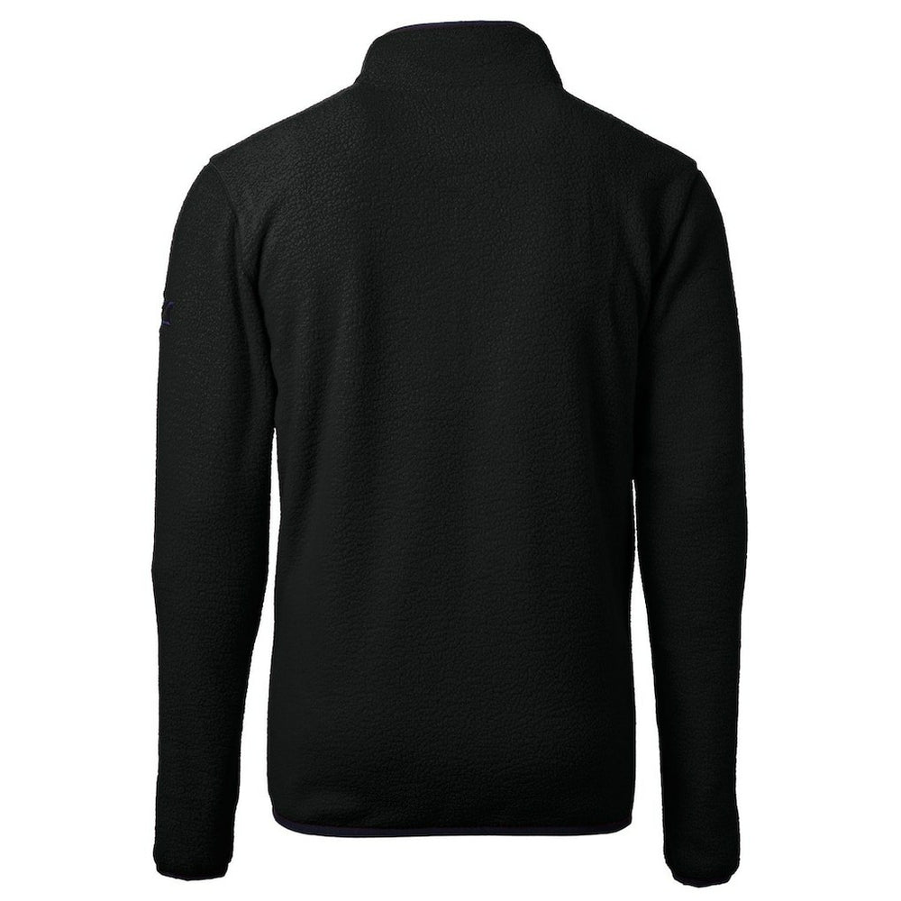 New Orleans Saints Cutter & Buck Throwback Eco Sherpa Fleece Quarter-Zip Pullover Jacket Black