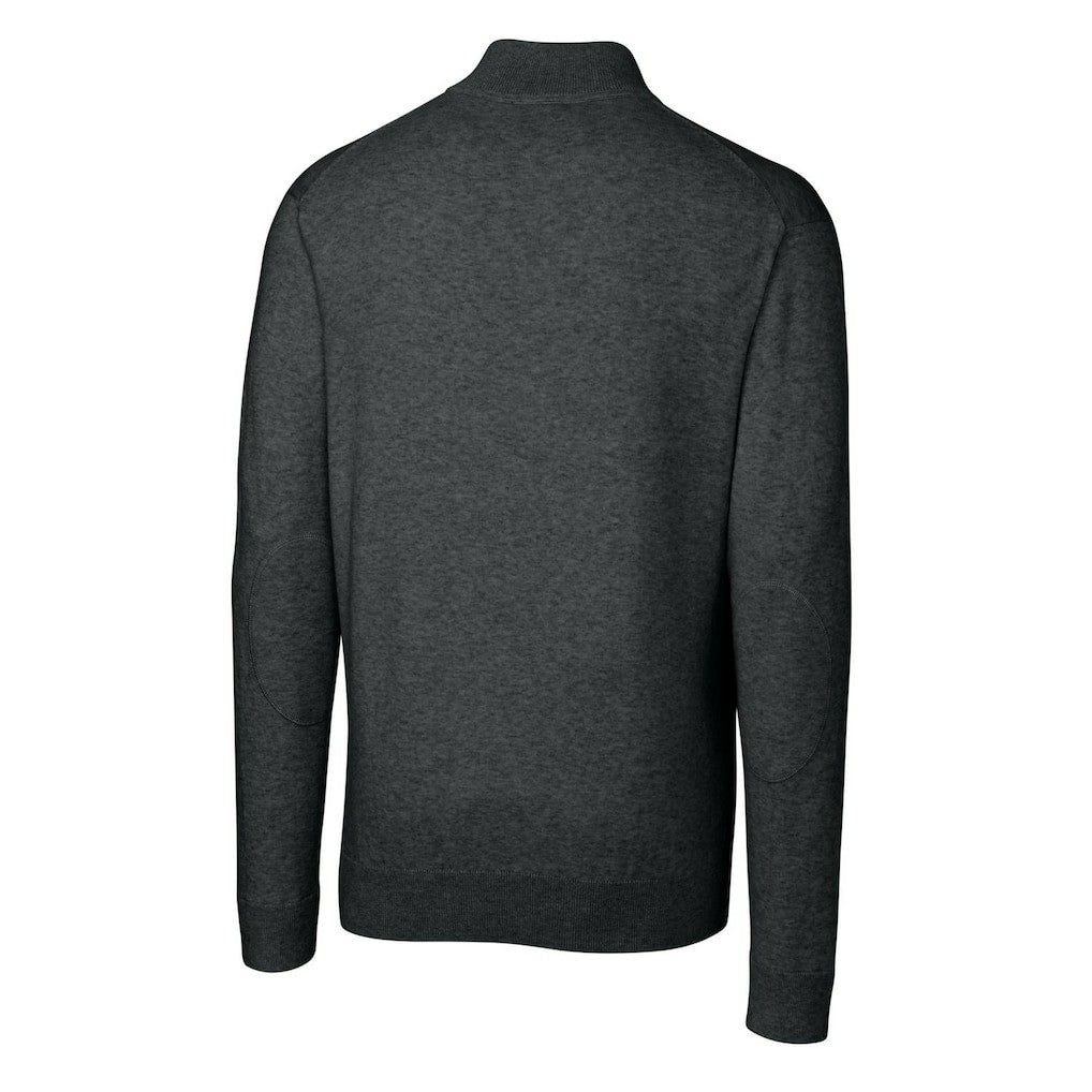 Cincinnati Bengals Cutter & Buck Throwback Logo Lakemont Tri-Blend Quarter-Zip Pullover Sweater Heather Charcoal