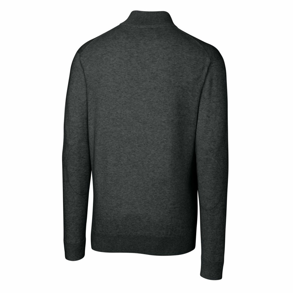 Detroit Lions Cutter & Buck Throwback Logo Lakemont Tri-Blend Quarter-Zip Pullover Sweater Heather Charcoal